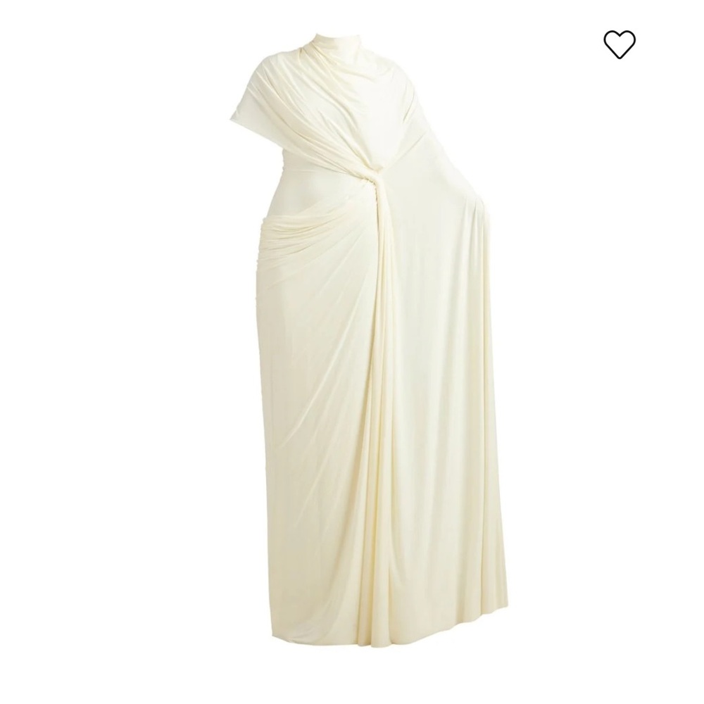 Elegant Cream Draped Women's Dress Cult Mia
